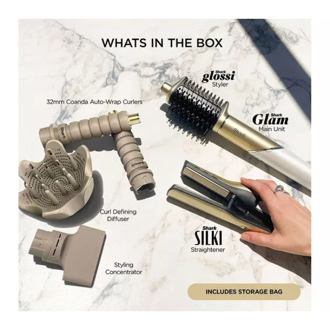 Shark Glam Ceramic Waves & Curls Multi-Styler | Gold | HD6052SUK - Image 16