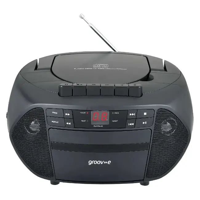 Groove Boombox CD Player | Cassette & FM Radio | Black | GVPS833BK - Image 3