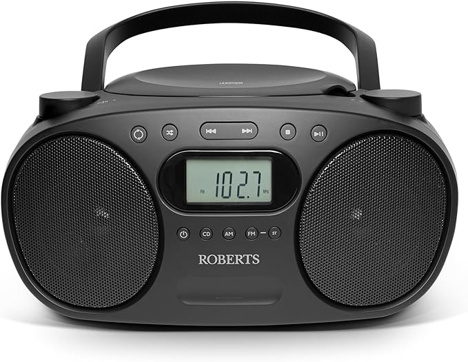 Roberts Zoombox CD Player & Radio Boombox - Black | ZOOMBOXFMBK Roberts Zoombox CD Player & Radio Boombox - Black | ZOOMBOXFMBK