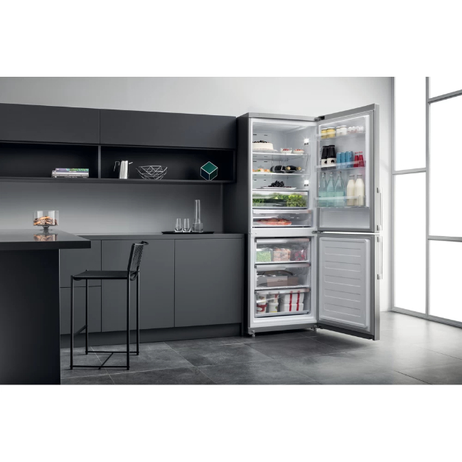 Hotpoint Frost Free Fridge Freezer in Inox | NFFUD 191 X 1 - Image 3