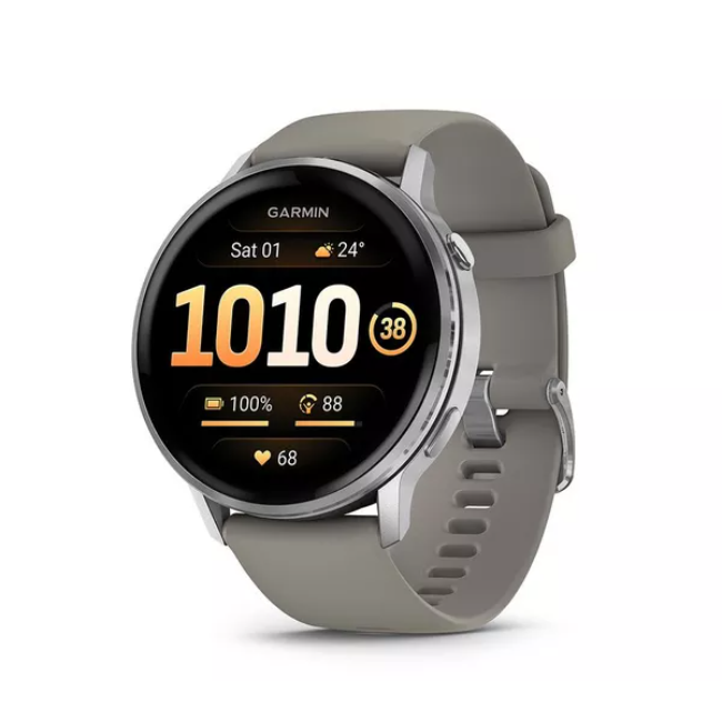 Garmin Venu 4 (45mm) - Silver with Silver Grey Silicone Band | 010-03014-01