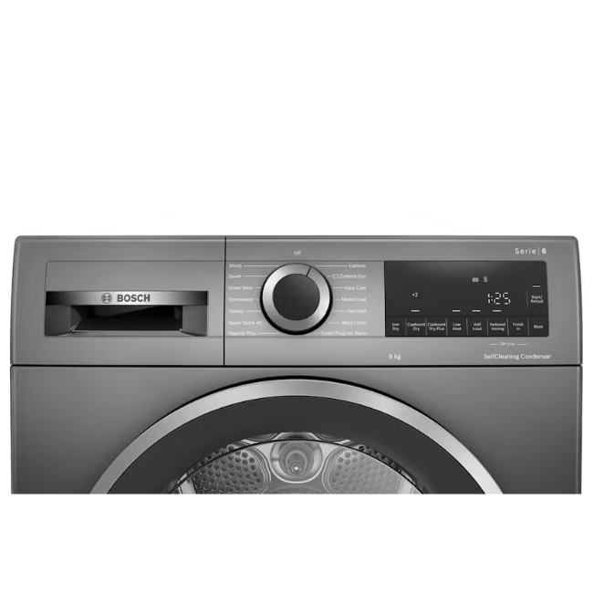 Bosch Series 6 Heat Pump Dryer 9kg - Grey | WQG245RIGB - Image 4