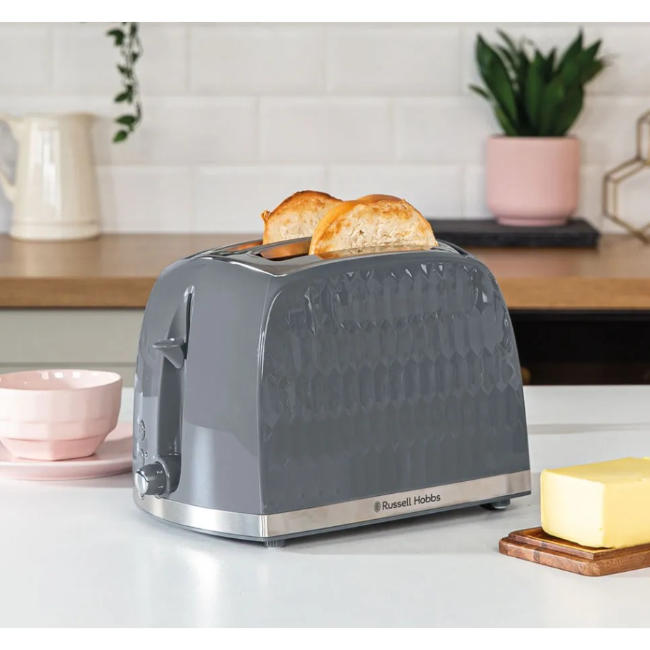 Russell Hobbs Honeycomb 2 Slice Toaster | Grey | 26063 - Image 6