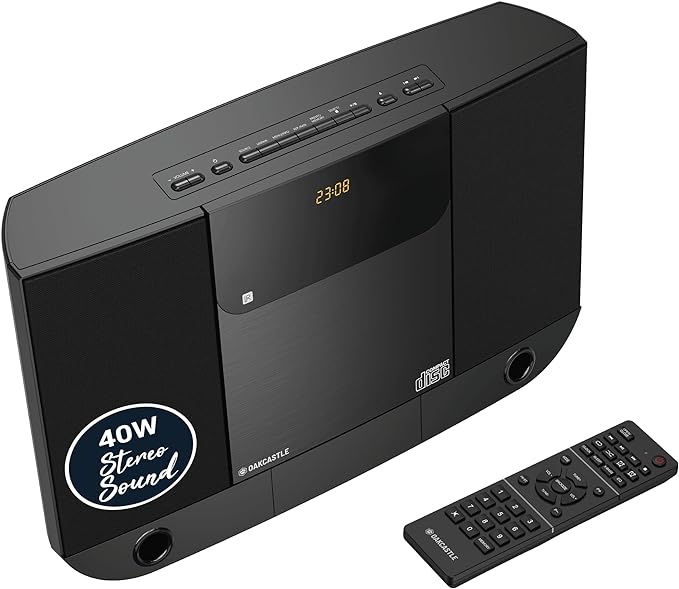 Oakcastle Compact HiFi Bluetooth Stereo System - Black | 1000002839 Oakcastle Compact HiFi Bluetooth Stereo System - Black | 1000002839