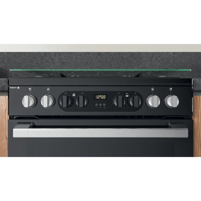 Hotpoint 60cm Gas Double Cooker - Black | HDM67G8CCBUK - Image 6