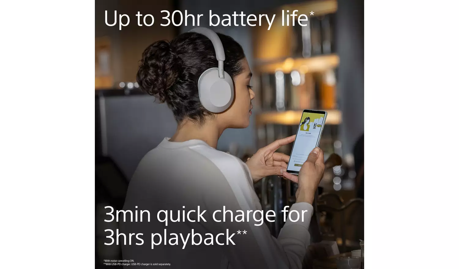 Sony True Wirless Noise Cancelling Headphones - Silver | WH1000XM5S.CE7 - Image 2