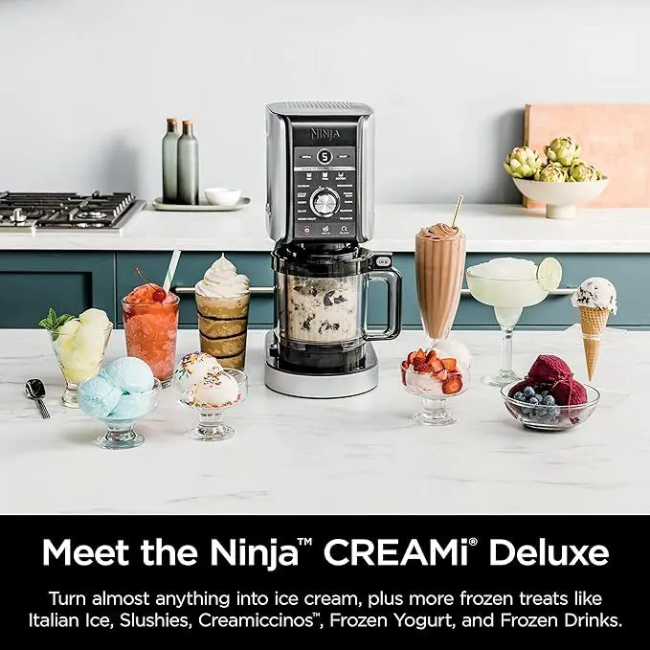 Ninja CREAMi Deluxe 10-in-1 Ice Cream and Frozen Drink Maker - Grey | NC501UK - Image 4