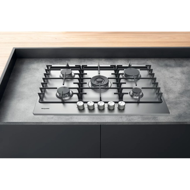 Hotpoint 75cm Gas 5 Gas Burner Hob | PPH 75G DF IX UK - Image 3