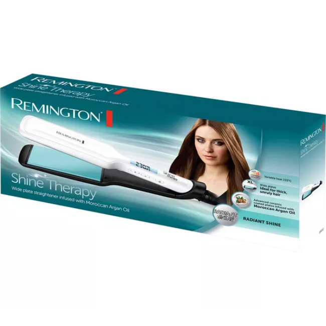 Remington Shine Therapy Wide Plate Straightener | White | S8550 - Image 6