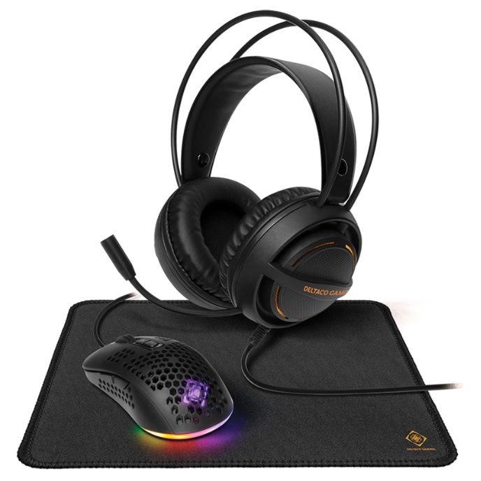 Deltaco 3-in-1 Lightweight Gaming Kit - Includes Headset + Mouse & Mouse Pad | GAM131  Deltaco 3-in-1 Lightweight Gaming Kit - Includes Headset + Mouse & Mouse Pad | GAM131
