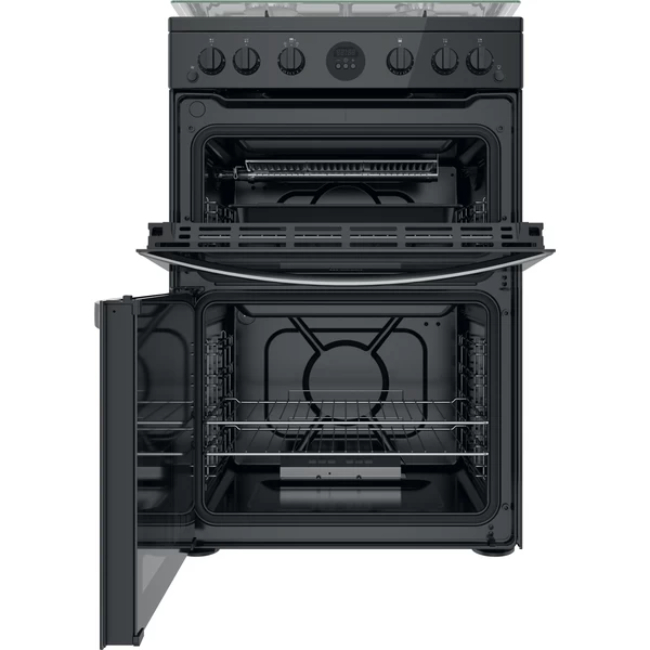 Indesit 60cm Gas Cooker with 4 Burner Hob in Black | ID67G0MCB/UK - Image 3 Indesit 60cm Gas Cooker with 4 Burner Hob in Black | ID67G0MCB/UK - Image 3