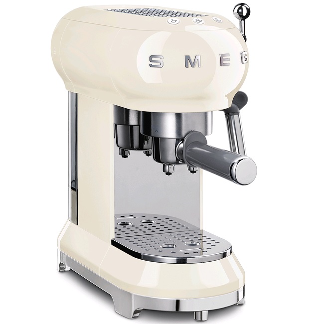 Smeg 50's Retro style Espresso Coffee Machine Cream | ECF01CRUK - Image 2 Smeg 50's Retro style Espresso Coffee Machine Cream | ECF01CRUK - Image 2