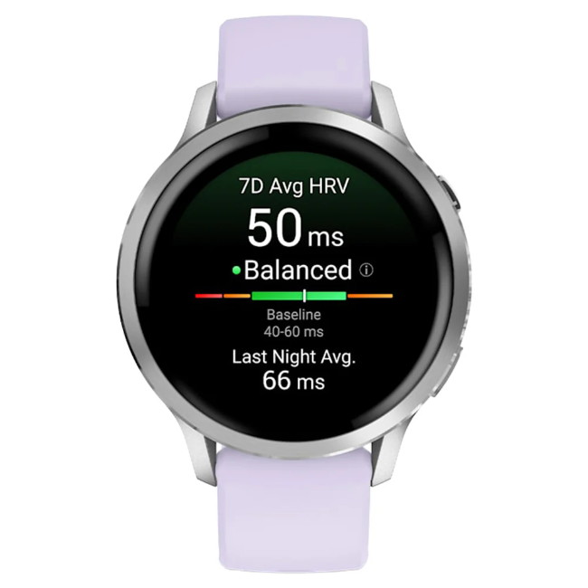 Garmin Venu 4 Smart Watch (41mm)  - Silver with Periwinkle Silicone Band | 010-03013-01 - Image 3