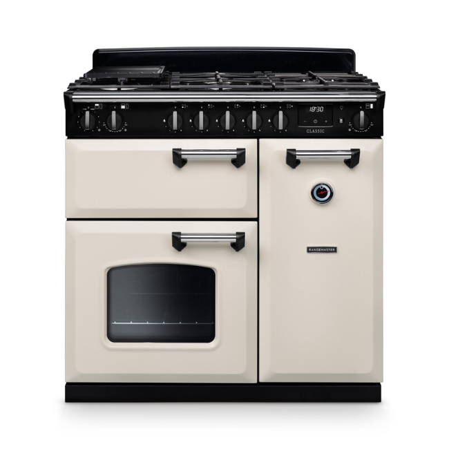 Rangemaster Classic 90cm Dual Fuel Range Cooker - Pale Cream | CL90DFPPCR-CM1