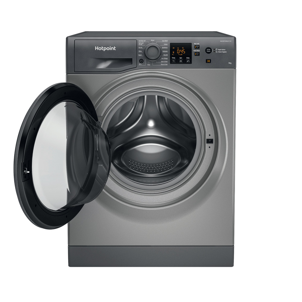 Hotpoint Anti-stain Washing Machine 9kg - Graphite | HNR9W64GGIRE - Image 3 Hotpoint Anti-stain Washing Machine 9kg - Graphite | HNR9W64GGIRE - Image 3