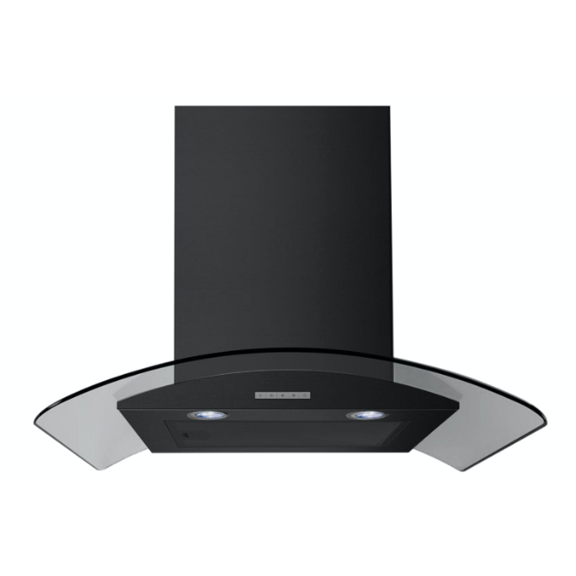 Belling 60cm Curved Glass Chimney Hood - Black | CHIM604GBLK Belling 60cm Curved Glass Chimney Hood - Black | CHIM604GBLK