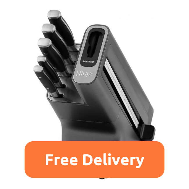 Ninja StaySharp Knife Block with Integrated Sharpener – 5-Piece Set | K32005UK