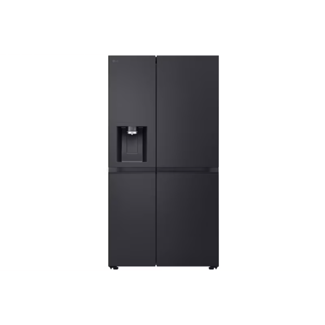 LG 628L Side-By-Side Fridge Freezer with Water & Ice Dispenser - Matte Black | GSLE81EPBD