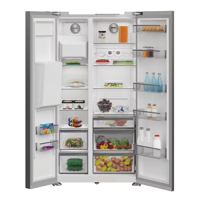 Whirlpool Side By Side Fridge Freezer Plumbed - Inox  | WHG26573WX4UK - Image 3