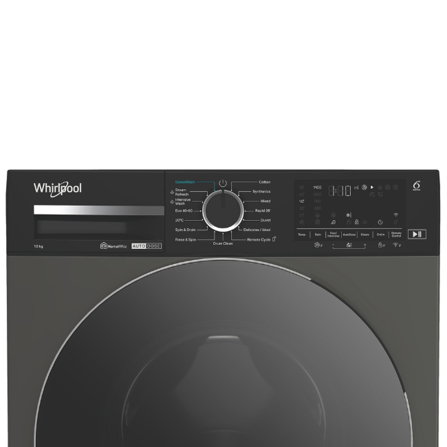 Whirlpool 6th SENSE 10kg Washing Machine - Grey | W0M011GADSIRE - Image 3