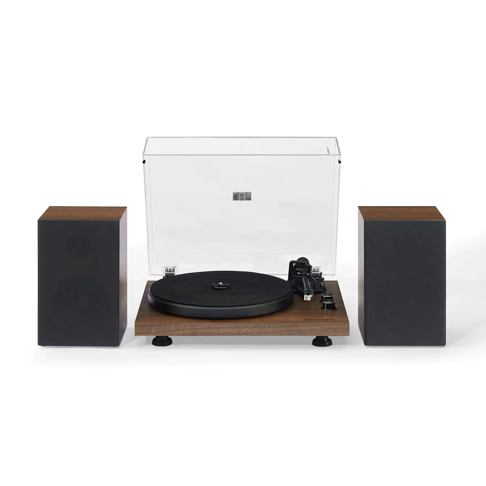 Crosley Bluetooth Record Player with External Speakers - Walnut | C62C-WA4 Crosley Bluetooth Record Player with External Speakers - Walnut | C62C-WA4