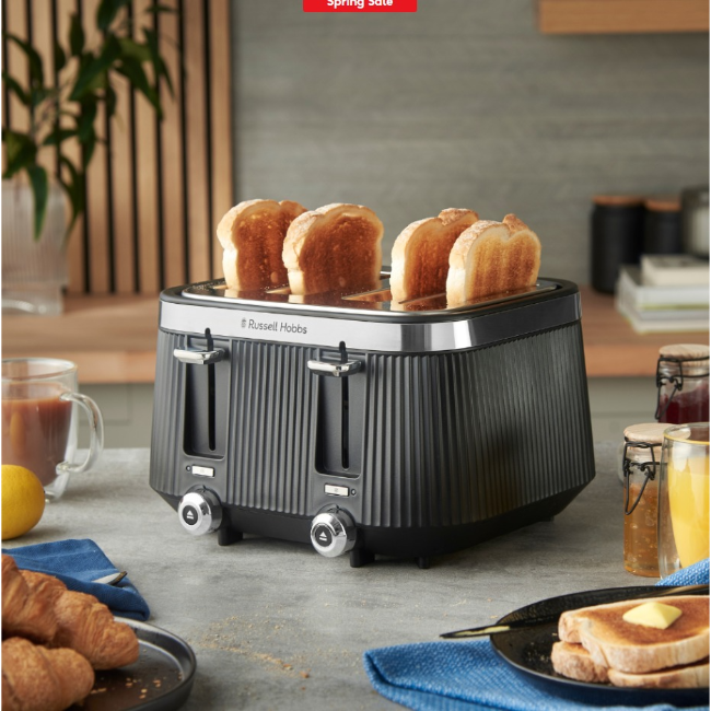 Russell Hobbs Bronte 4 Slice Toaster | Black | 26770 - Image 3