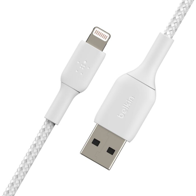 Belkin Braided Lightning to USB-A Cable | 1m | White | CAA002BT1MWH - Image 2