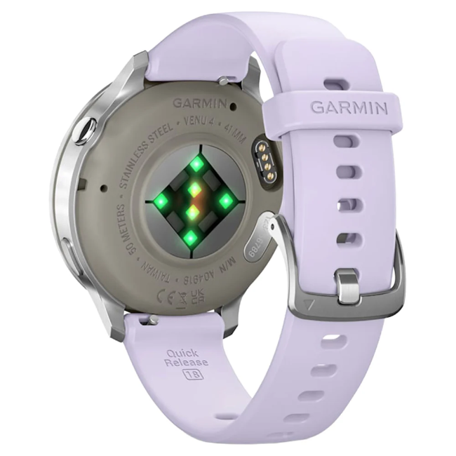 Garmin Venu 4 Smart Watch (41mm)  - Silver with Periwinkle Silicone Band | 010-03013-01 - Image 6