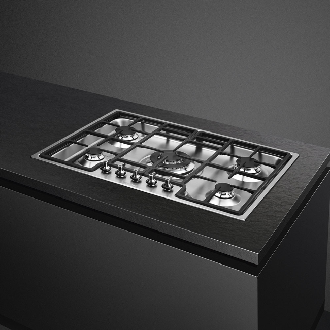 Smeg 70cm Classic 5 Burner Gas Hob - Stainless Steel | PGF75-4 - Image 4