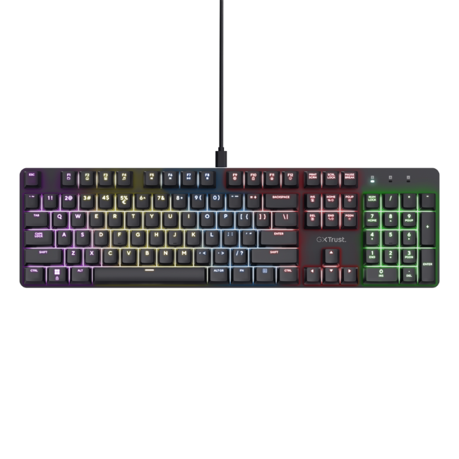 Trust GXT871 Zora Full Size Keyboard | Black | T25680 