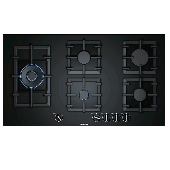 Siemens iQ500 90cm 5 Ring Gas Hob - Tempered Black Glass | EP9A6SB90 Siemens iQ500 90cm 5 Ring Gas Hob - Tempered Black Glass | EP9A6SB90