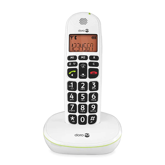 Doro  PhoneEasy 100W DECT Cordless Phone with Amplified Sound and Big Buttons White | 5543 Doro  PhoneEasy 100W DECT Cordless Phone with Amplified Sound and Big Buttons White | 5543