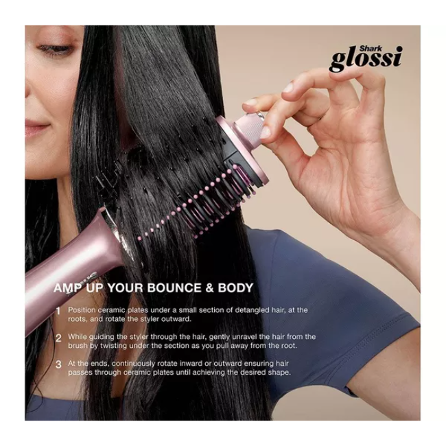 Shark Glossi 2-in-1 Hot Tool and Air Glosser - Lychee | HT302UKPK - Image 5