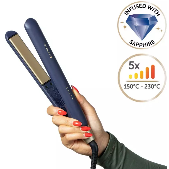 Remington Sapphire Luxe Hair Straightener | Deep Blue | S5805 - Image 4 Remington Sapphire Luxe Hair Straightener | Deep Blue | S5805 - Image 4