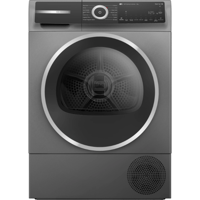 Bosch Series 6 Heat Pump Tumble Dryer 9kg - Cast Iron Grey | WQH246DRIE
