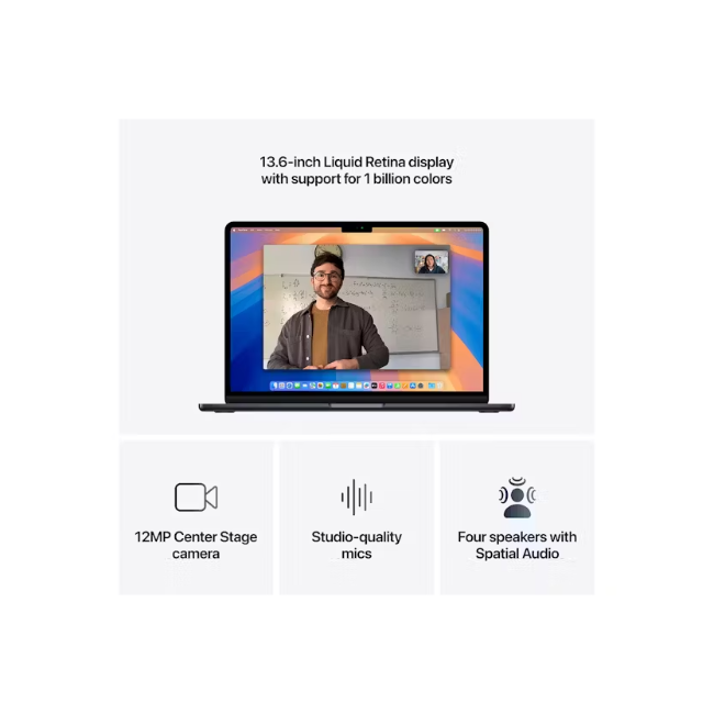 15" MacBook Air 16gb/256gb 10-core GPU - Midnight | MW1L3B-A - Image 6 15" MacBook Air 16gb/256gb 10-core GPU - Midnight | MW1L3B-A - Image 6