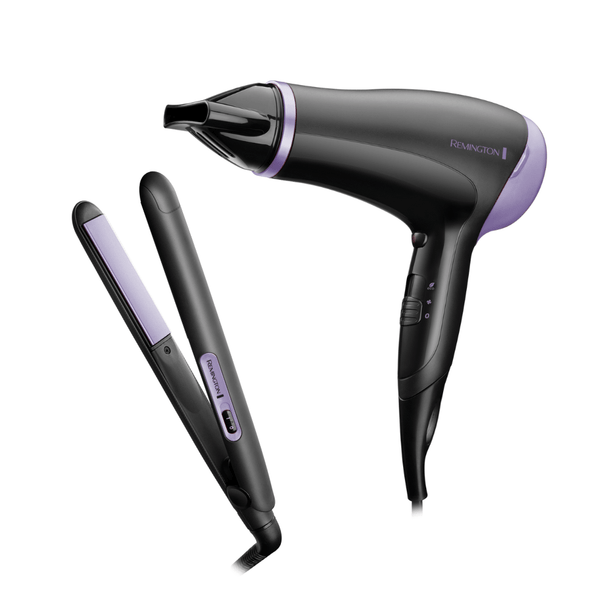 Remington Style Essentials Giftpack Hair Dryer and Straightener | Black | D3016GP