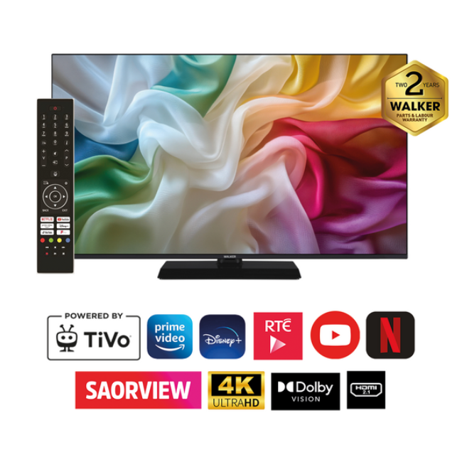 Walker 55" 4K Smart TV - Black | WP4K55251BRD - Image 1