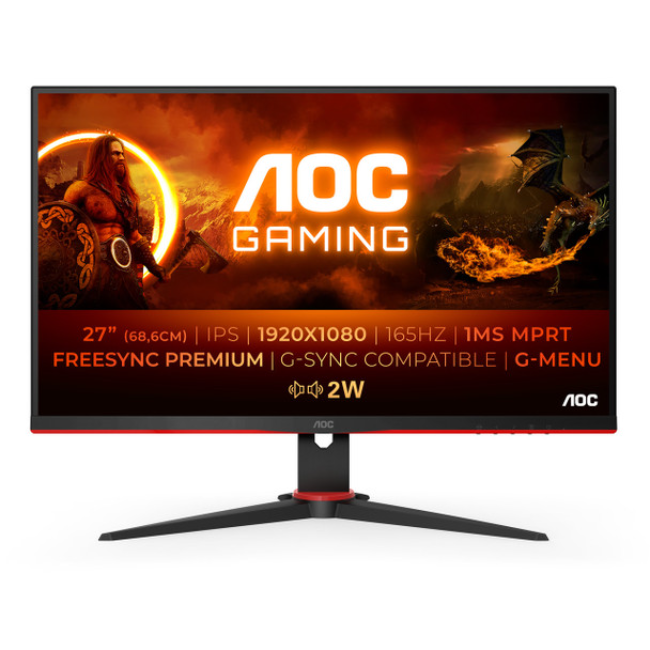AOC 27" Gaming Monitor IPS 165hz FHD - Black | 27G2SPAE-BK