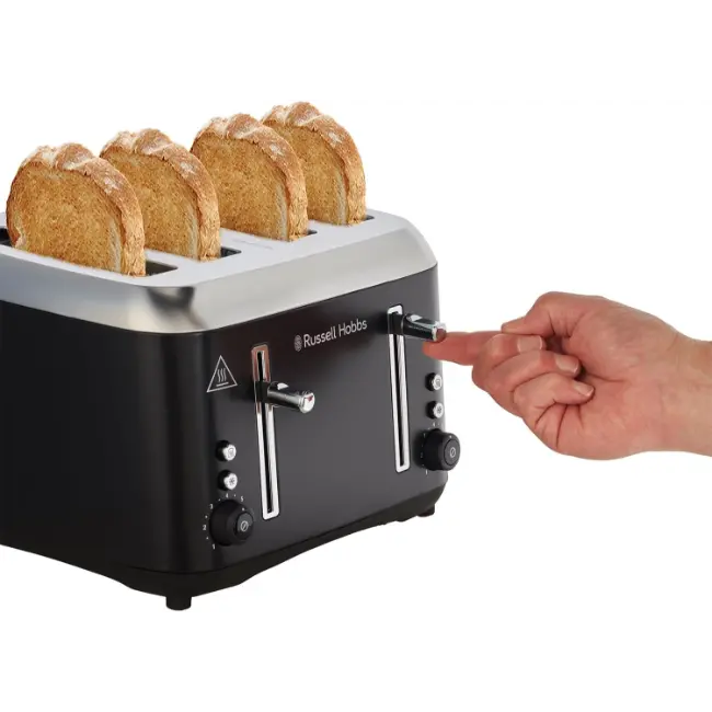 Russell Hobbs Addison 4 Slice Toaster | Matte Black | 27740 - Image 4