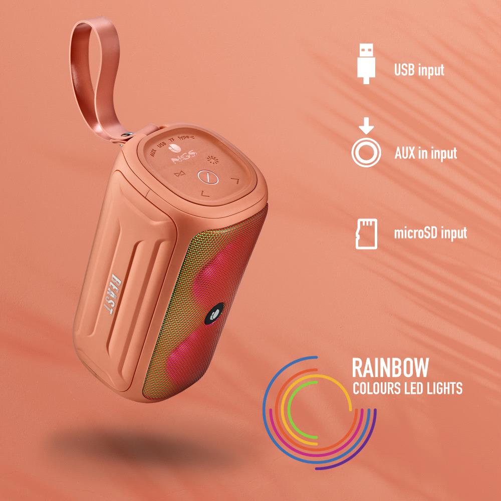 NGS IPX5 Water-Resistant BT Speaker 32W - Roller Beast Coral | 622188 - Image 2