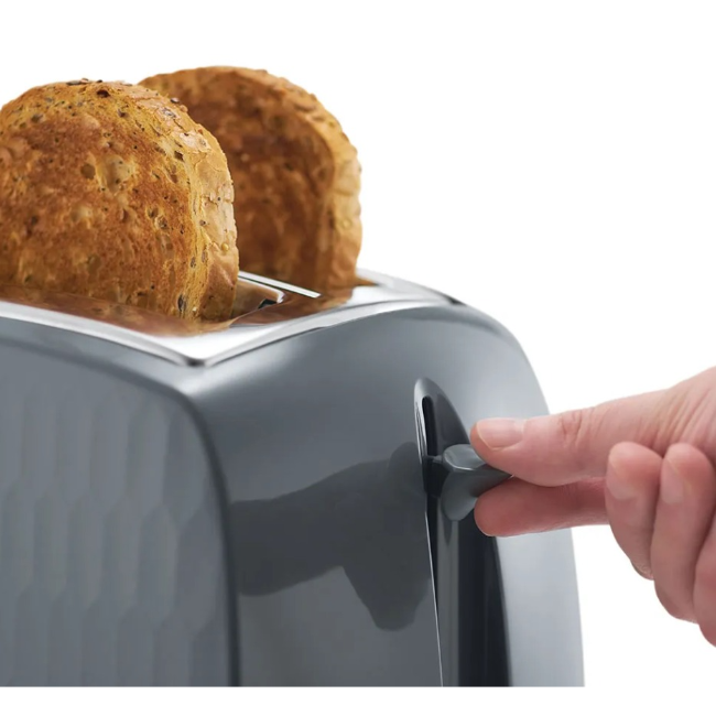 Russell Hobbs Honeycomb 2 Slice Toaster | Grey | 26063 - Image 2
