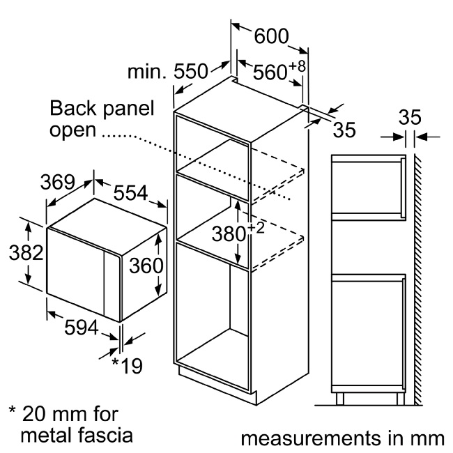 Siemens iQ500 38cm Builtin Microwave BF555LMS0B SIEBF555LMS0B
