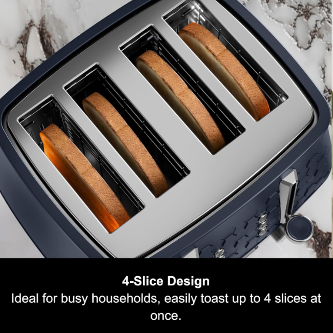 Morphy Richards Cassini 4 Slice Toaster | Outer Space Blue | 243021 - Image 3