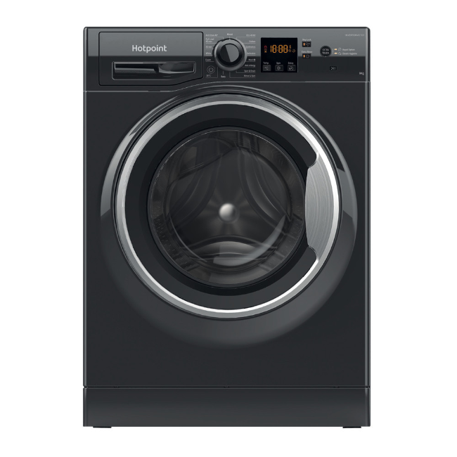 Hotpoint Anti-Stain Washing Machine 9kg 1400sp - Black | HNR9W64BSIRE Hotpoint Anti-Stain Washing Machine 9kg 1400sp - Black | HNR9W64BSIRE