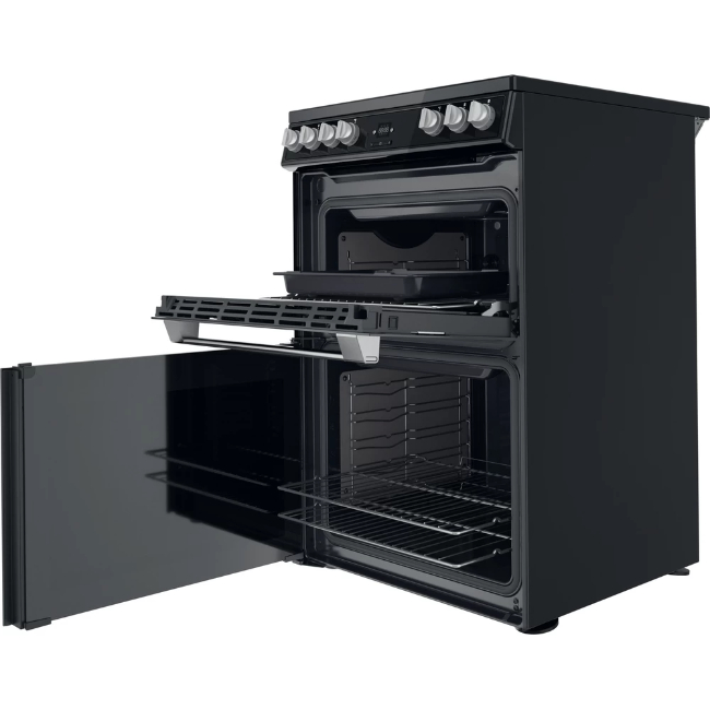 Hotpoint 60cm Electric Cooker with Ceramic Hob - Black | HDT67V9H2CB/UK - Image 3