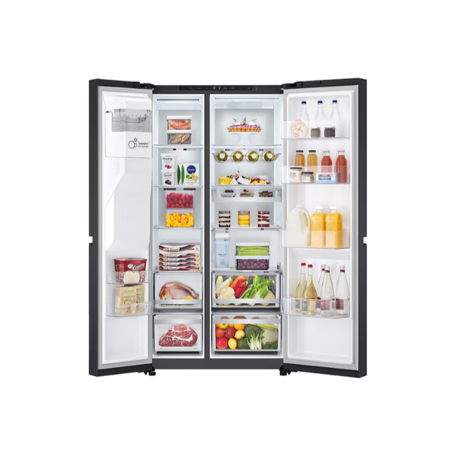LG 628L Side-By-Side Fridge Freezer with Water & Ice Dispenser - Matte Black | GSLE81EPBD - Image 4