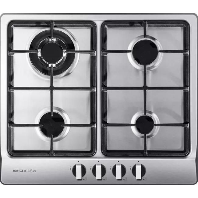 Rangemaster 60cm 4 Burner Gas Hob Stainless Steel | RMB60HPNGFSS Rangemaster 60cm 4 Burner Gas Hob Stainless Steel | RMB60HPNGFSS
