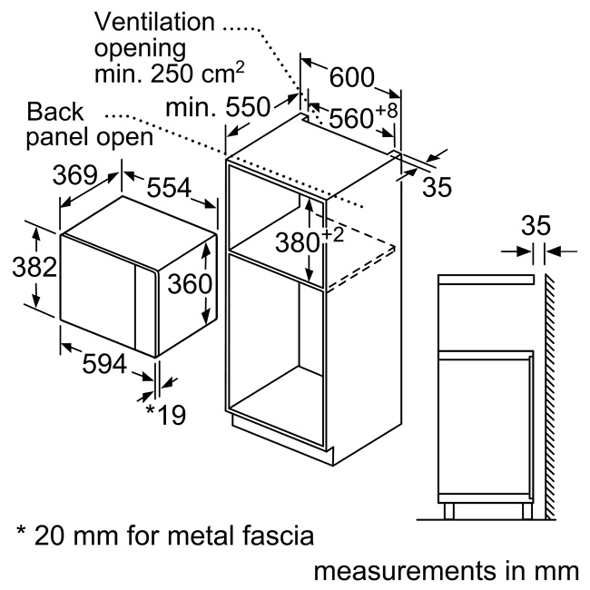 Bosch Built-in 38cm Microwave Oven BFL553MS0B - Image 3