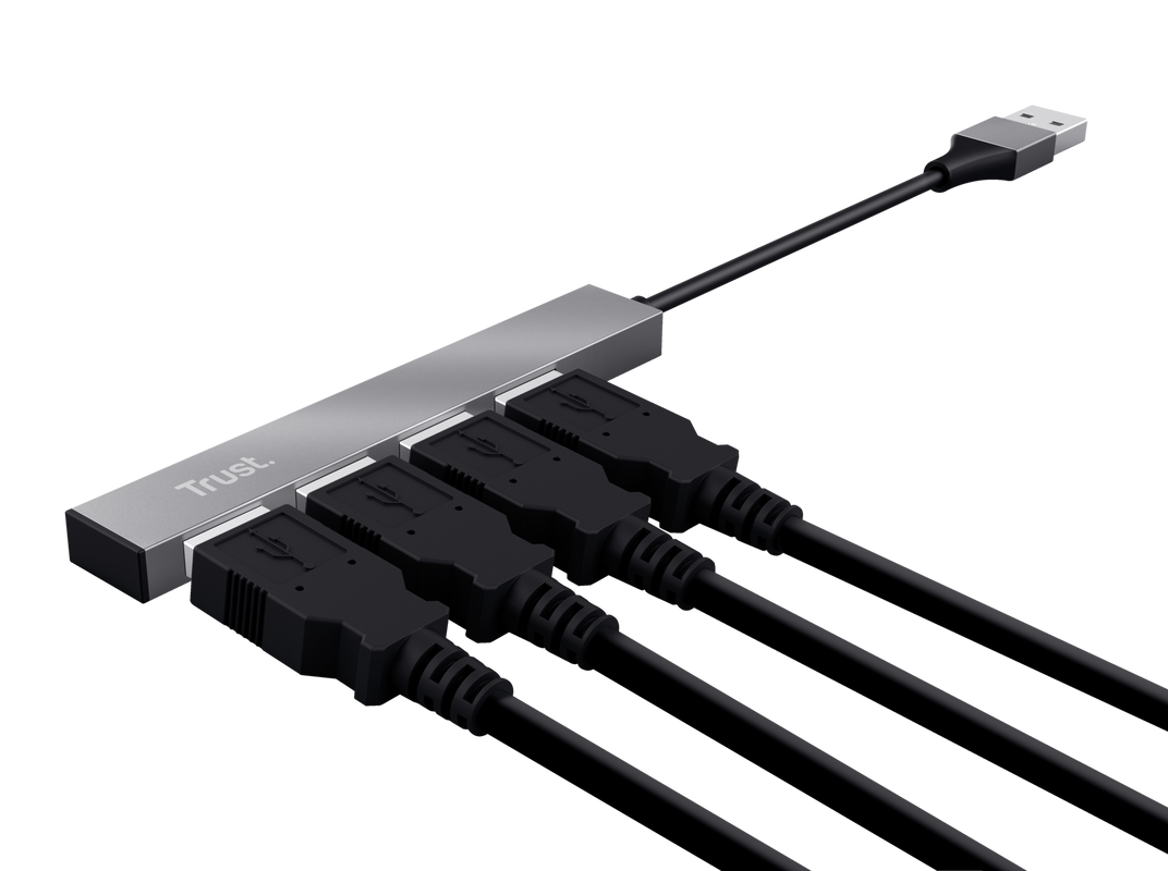 Trust 4-Port Mini USB Hub - Aluminium | T23786 - Image 3